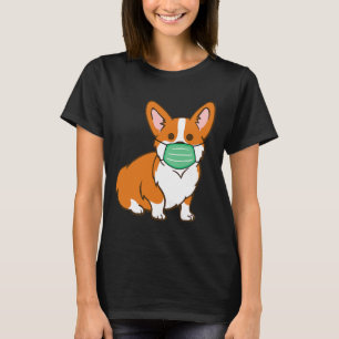 Corgi Dog Face Mask Social Distancing Antivirus T-Shirt