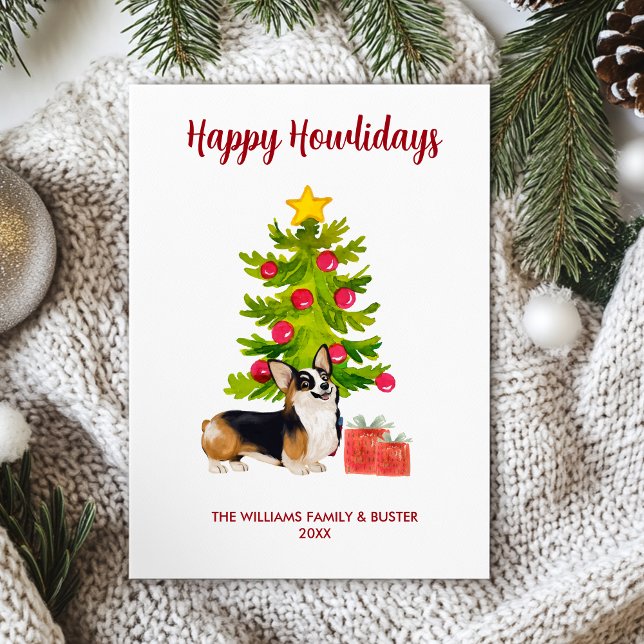 Corgi Dog Family Christmas Holiday Card (Creator Uploaded)