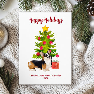 Corgi Dog Family Christmas Holiday Card
