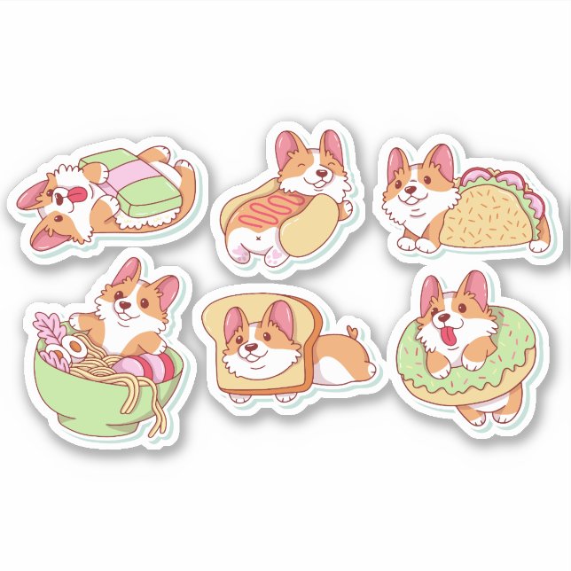 CORGI DOG FOOD CHARACTER SET STICKER (Front)