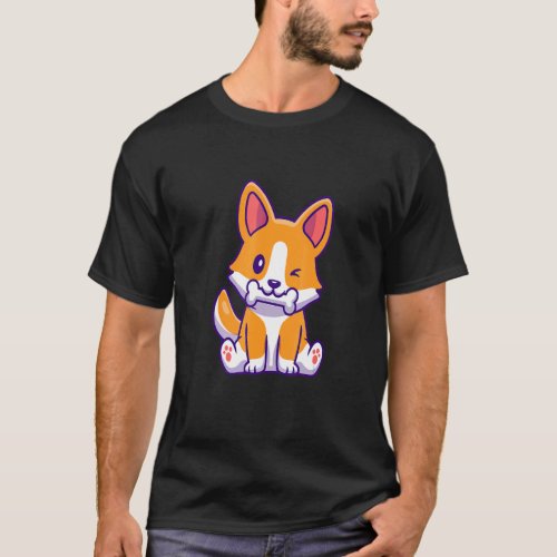 Corgi Dog For Dog  Dad Mom Kids T_Shirt