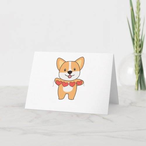 Corgi Dog For Valentines Day Cute Animals With Card