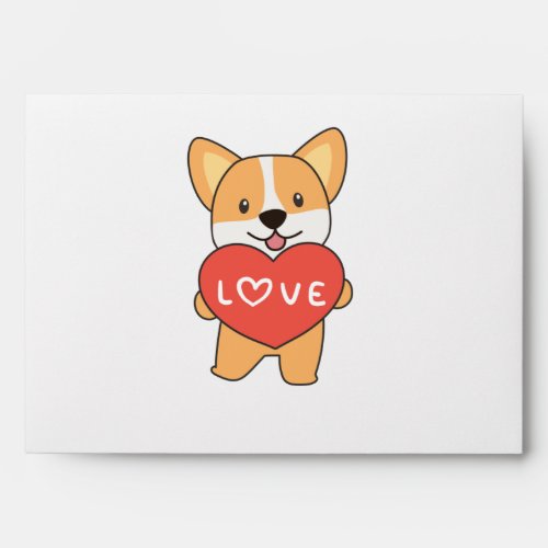 Corgi Dog For Valentines Day Cute Animals With Envelope