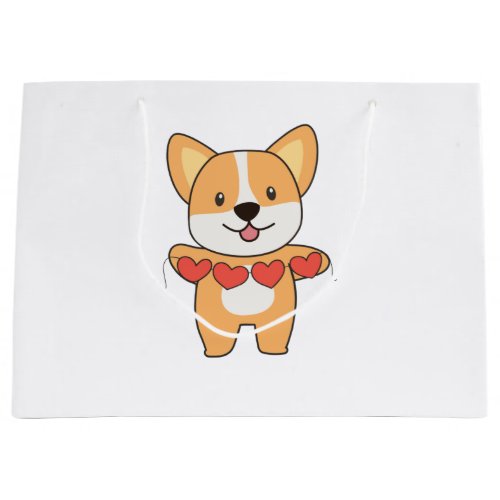 Corgi Dog For Valentines Day Cute Animals With Large Gift Bag
