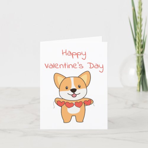 Corgi Dog For Valentines Day Cute Animals With T Holiday Card