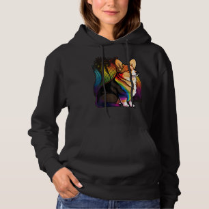 Corgi Dog Gay Pride LGBT Rainbow Flag on Welsh Cor Hoodie