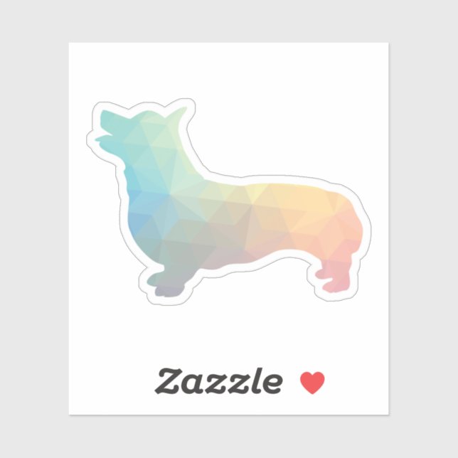 Corgi Dog Geometric Pattern Silhouette Pastel Sticker (Sheet)