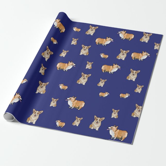Corgi Dog Gift Wrap (Unrolled)