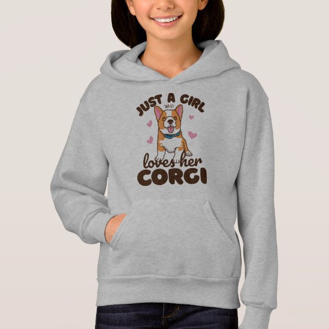 Corgi Dog Girls Saying Hoodie (Front)