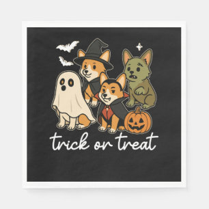 Corgi Dog Halloween Costume Spooky Napkins