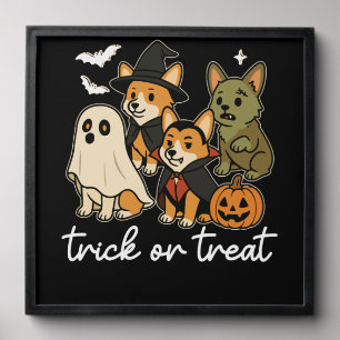 Corgi Dog Halloween Costume Spooky Peel And Stick Photo Tile