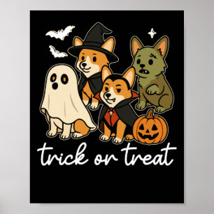 Corgi Dog Halloween Costume Spooky Poster