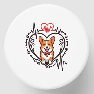 Corgi Dog Heart Heartbeat Ekg Bow Tie Paws Mini Candle Favors