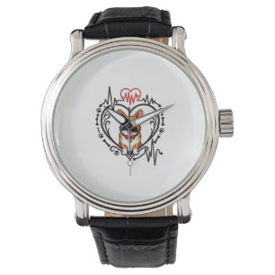 Corgi Dog Heart Heartbeat Ekg Bow Tie Paws Watch