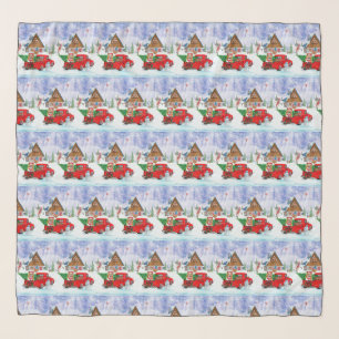 Corgi Dog In Christmas Delivery Truck Snow Scarf