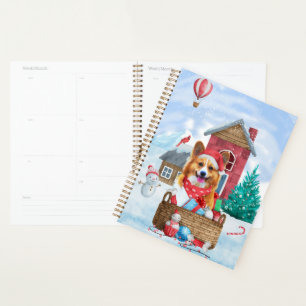 Corgi Dog In snow Christmas Dog House Planner