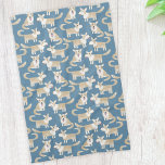 Corgi Dog Kitchen Towel<br><div class="desc">Fun Pembroke Welsh Corgi dog pattern on a teal green background. Original art by Nic Squirrell.</div>