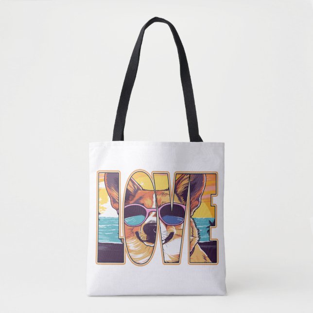 Corgi Dog Love Tote Bag (Front)