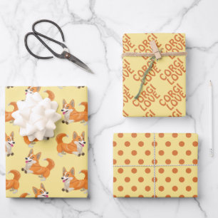 Corgi Dog Love Wrapping Paper Set of 3