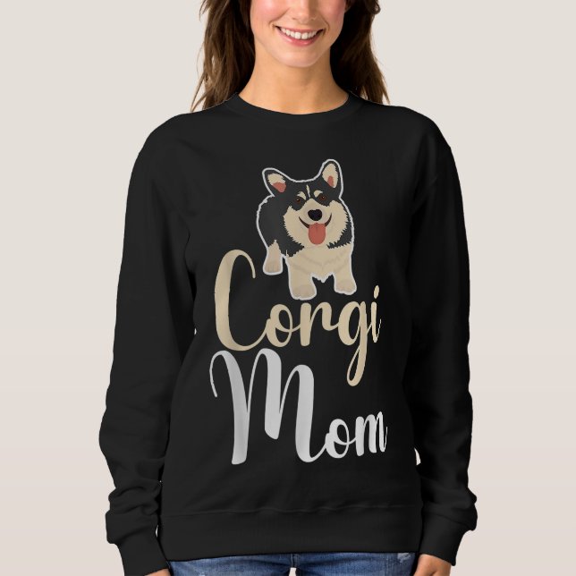 Corgi Dog Lover Cute Black Cardigan Welsh Corgi Mo Sweatshirt (Front)