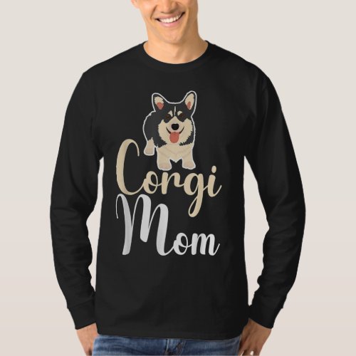 Corgi Dog Lover Cute Black Cardigan Welsh Corgi Mo T_Shirt