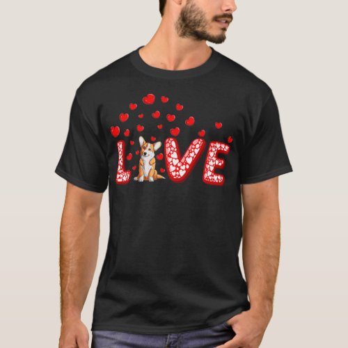Corgi Dog Lover Funny Hearts Love Corgi Valentine T_Shirt