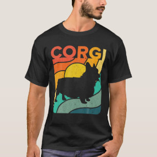 Corgi Dog Lover Sunset Vintage Retro T-Shirt