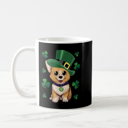 Corgi Dog Lover Tee Leprechaun Hat Shamrock StPat Coffee Mug