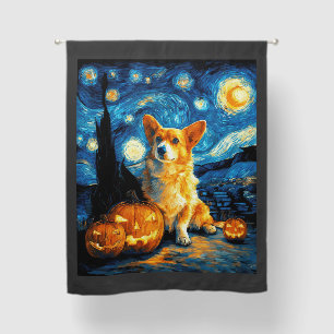 Corgi Dog Lovers Painting of van gogh starry night Blackout Curtains