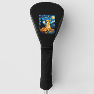 Corgi Dog Lovers Painting of van gogh starry night Golf Head Cover