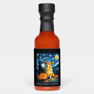 Corgi Dog Lovers Painting of van gogh starry night Hot Sauces