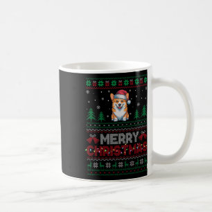 Corgi Dog Lovers Santa Hat Christmas Tree Lights  Coffee Mug