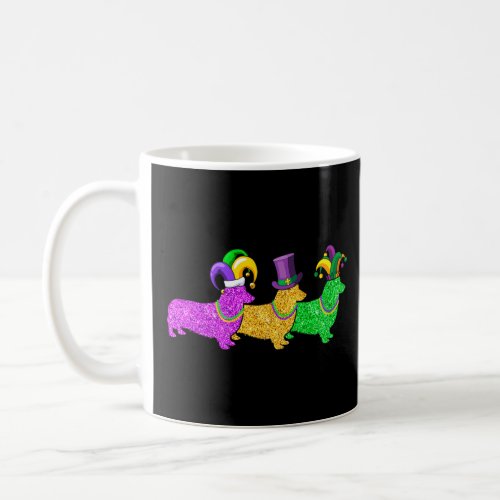 Corgi Dog Mardi Gras Festival Party Outfits  Coffee Mug