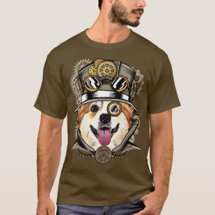 Corgi Dog Medieval Victorian Gothic Steampunk-399 T-Shirt