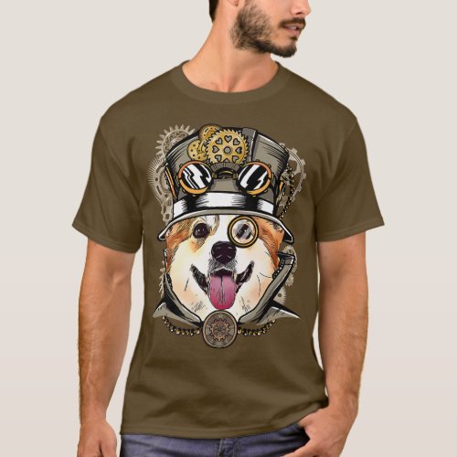 Corgi Dog Medieval Victorian Gothic Steampunk_399 T_Shirt