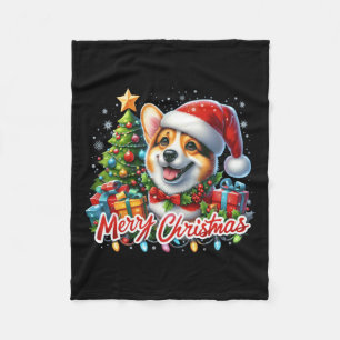 Corgi Dog Merry Christmas Corgmas Matching Christm Fleece Blanket