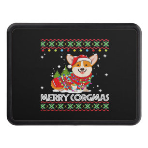 Corgi Dog Merry Corgmas Santa Corgi Ugly Christmas Hitch Cover