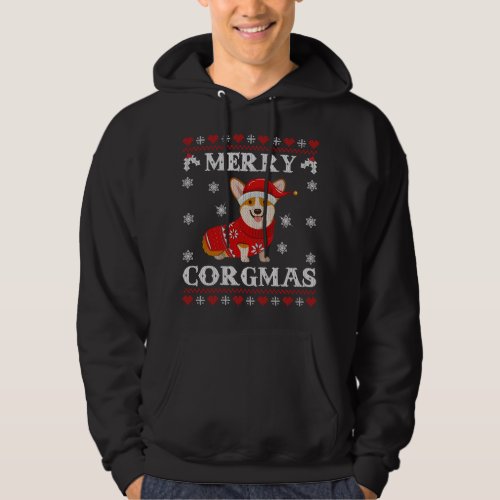 Corgi Dog Merry Corgmas Santa Corgi Ugly Christmas Hoodie