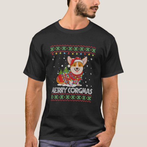 Corgi_Dog Merry Corgmas Santa Corgi_Ugly Christmas T_Shirt
