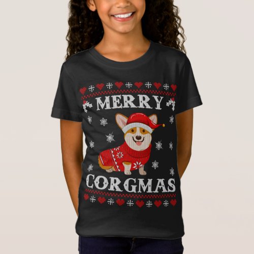 Corgi Dog Merry Corgmas Santa Corgi Ugly Christmas T_Shirt