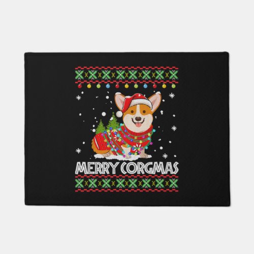 Corgi Dog Merry Corgmas Santa Doormat
