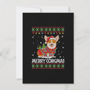 Corgi Dog Merry Corgmas Santa Hat Dog Xmas Pajama Invitation