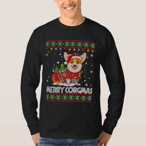 Corgi Dog Merry Corgmas Santa T_Shirt