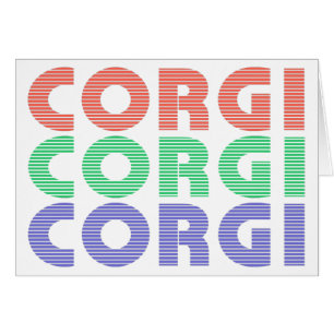 Corgi Dog Modern Colorful Text Cards