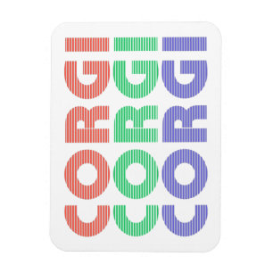 Corgi Dog Modern Colorful Text Magnet