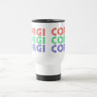 Corgi Dog Modern Colorful Text