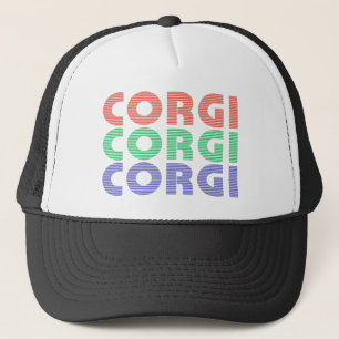 Corgi Dog Modern Colorful Text Trucker Hat