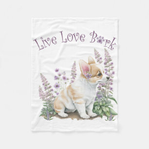 Corgi Dog Mom Floral Fleece Blanket