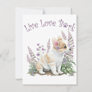 Corgi Dog Mom Floral Note Card