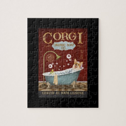 Corgi Dog Organic Soap Company Corgi Bath Cute Jigsaw Puzzle
